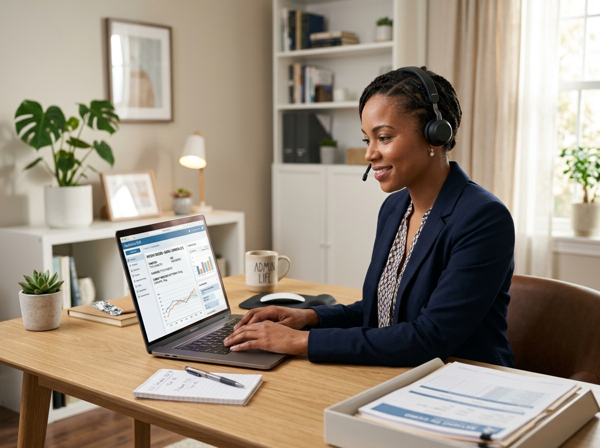 Professional medical virtual assistant at work